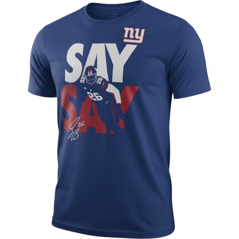 Nike T-Shirt Mens XL Blue New NY Giants Saquon Barkley Say Say N199P-4EW